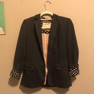 Cotton casual blazer with polka dots